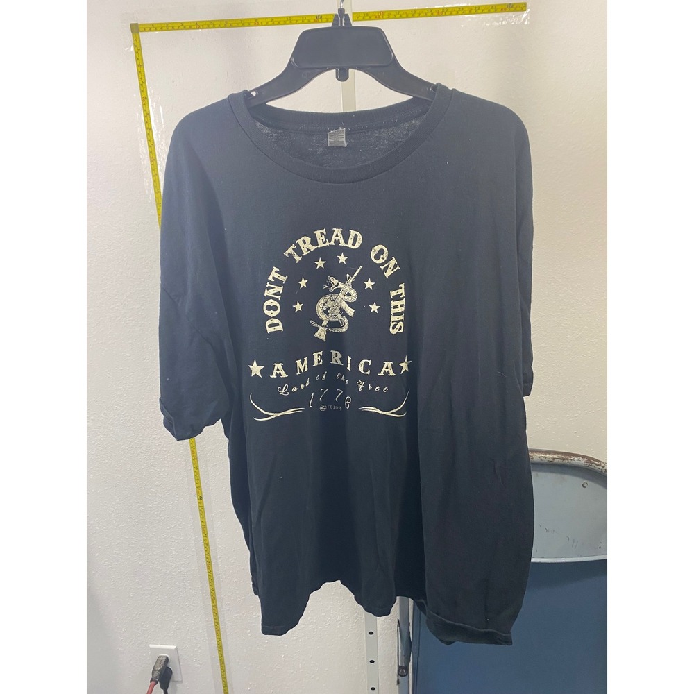 Gildan Mens 3XL Dont Tread On This America 1776 Graphic T-Shirt Black Cotton